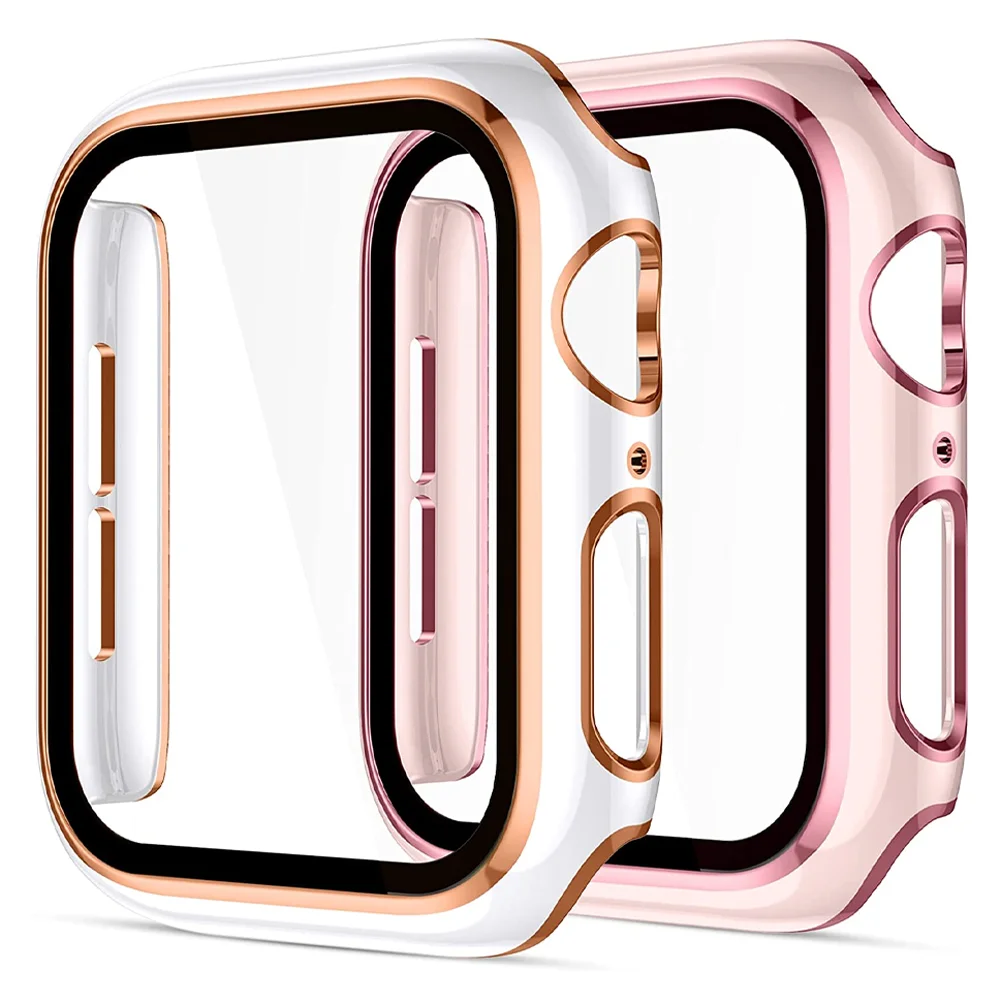 Стекло и крышка для Apple watch series 7 3 4 5 6 SE закаленное стекло защиты экрана Watch 44 мм 40 42