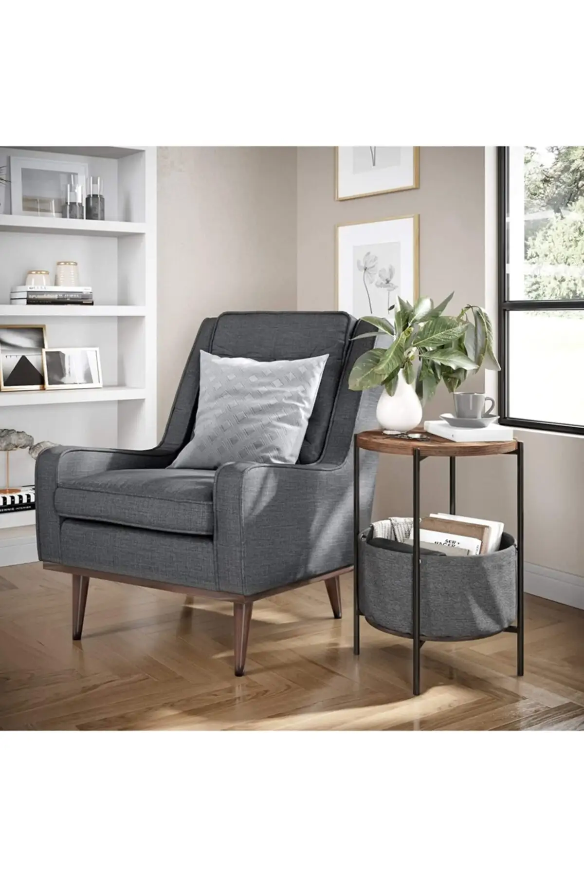 Журнальный столик с широкой сумкой книжный шкаф Цветочная кровать металл