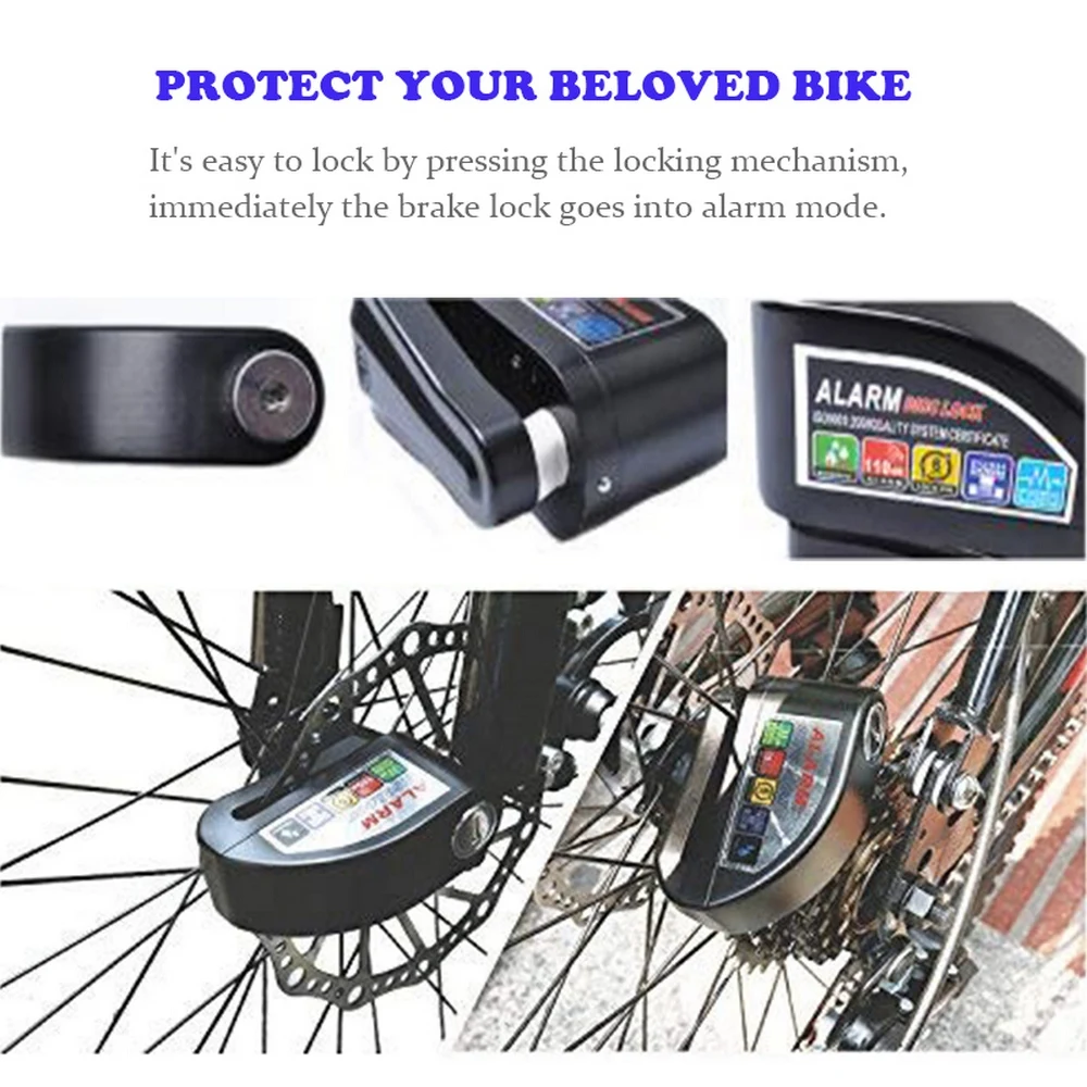 

Motorcycle Security Alarm Lock Waterp roof Anti-theft Wheel Disc Brake Lock Motor Scooter Disc Brake Locks Alarm Protection