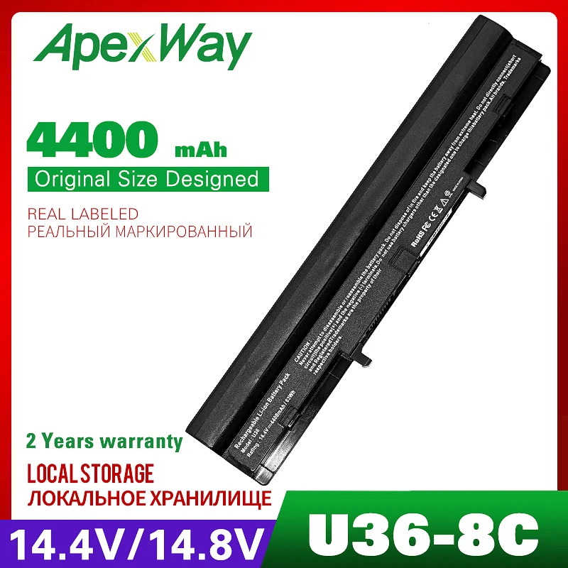 4400 мАч 14 4 В 8 ячеек батарея для Asus U36 U36J A41 A42 U36S U36SD U36JC U36SG U36K U82E U82U U84S U32|Аккумуляторы