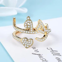 new custom name rings gold stainless steel ring custom arabic iced out name ring for women heart bling bling jewelry not fade