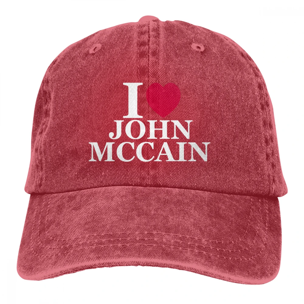 I Love John McCain Кепка черная Унисекс Мужская Женская джинсовая бейсболка с ремешком