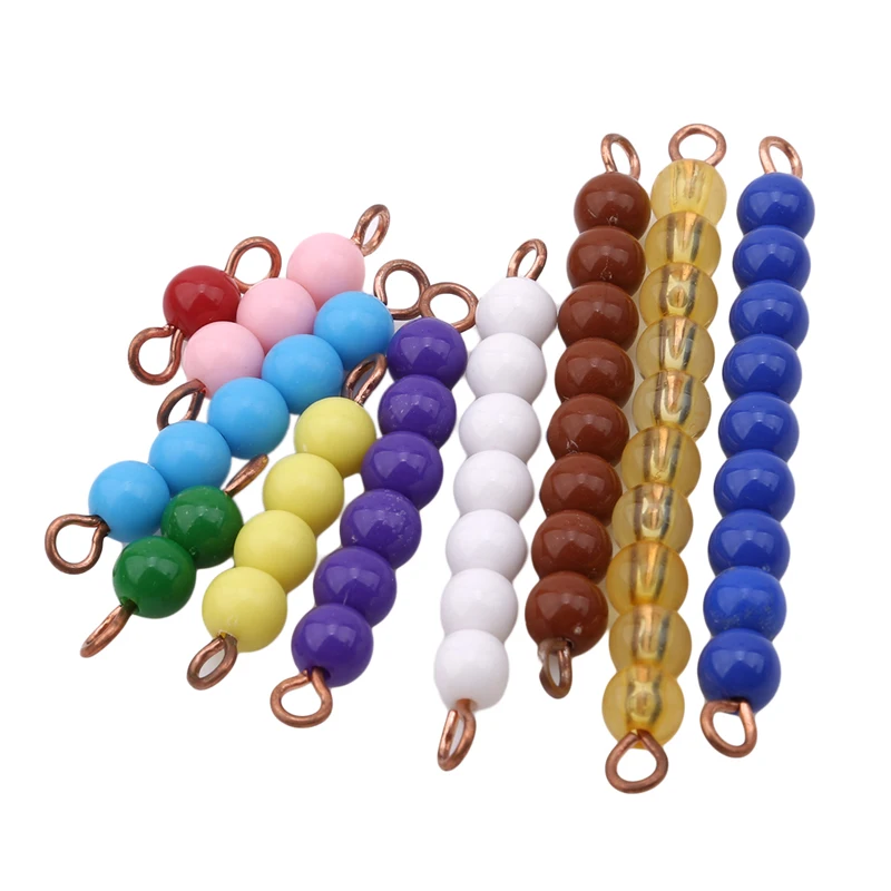 

10Pcs Montessori Genuine Bead Stair Acessories Math Manipulatives Kindergarten Colorful Beads Gift for Infant Early Learning