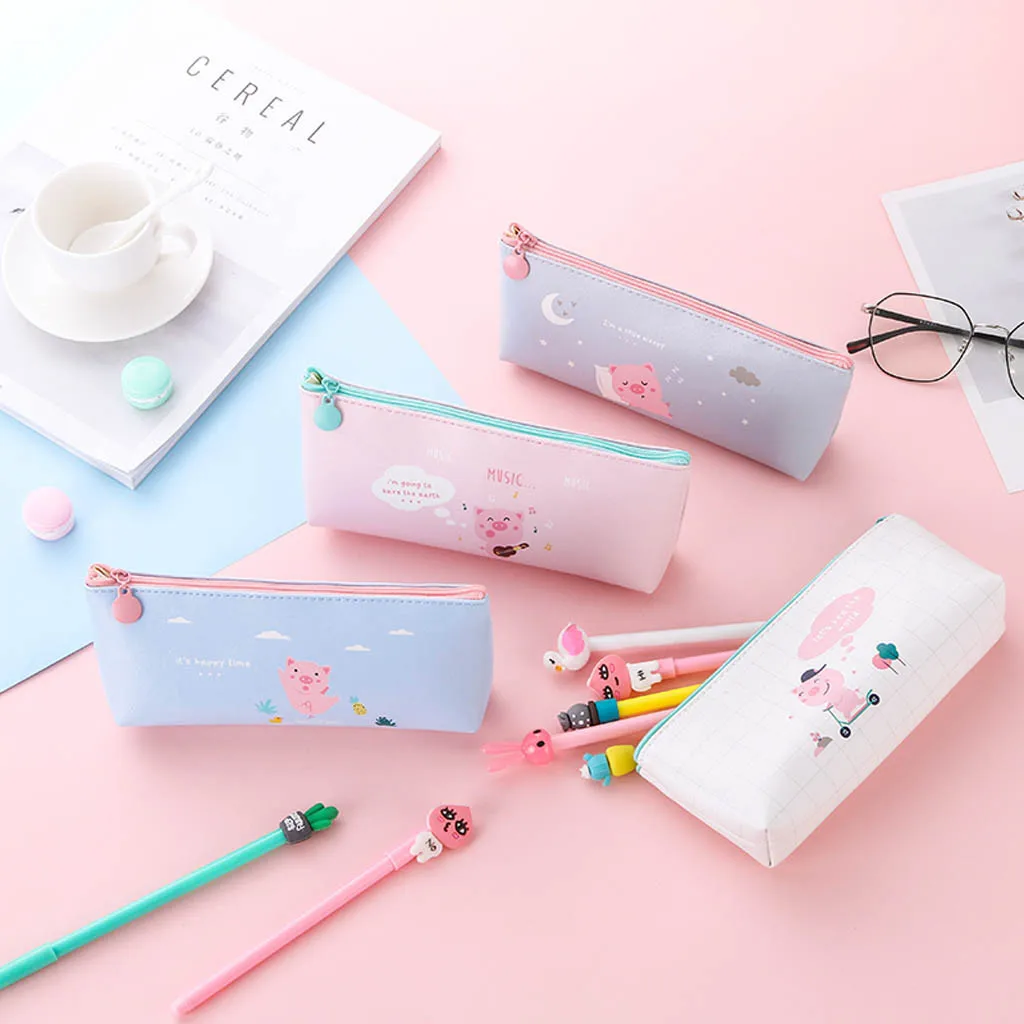 Сумки для ручек Маленькая свинья шикарная холщовая коробка чехол карандашей