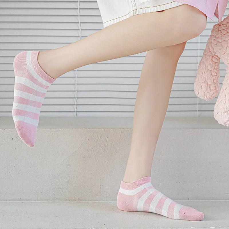 

10 Pair Embroidery Designer Socks Women Breathable Low Tute Summer Thin Japanese Style Socks Set Pink Cute Soft Girl Chaussette