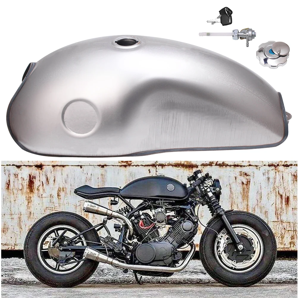 

Бензиновый топливный бак 10 л 2,6 с толстой железной крышкой для Suzuki, Honda, для мотоцикла Yamaha Cafe Racer