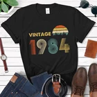 Винтажная Футболка коллекции 1984 года, рубашка 38-го дня рождения с идеей подарка для 38 лет, папы, дедушки, мамы, бабушки, мужчин и женщин, рубашка в стиле ретро 80-х годов, Классическая футболка
