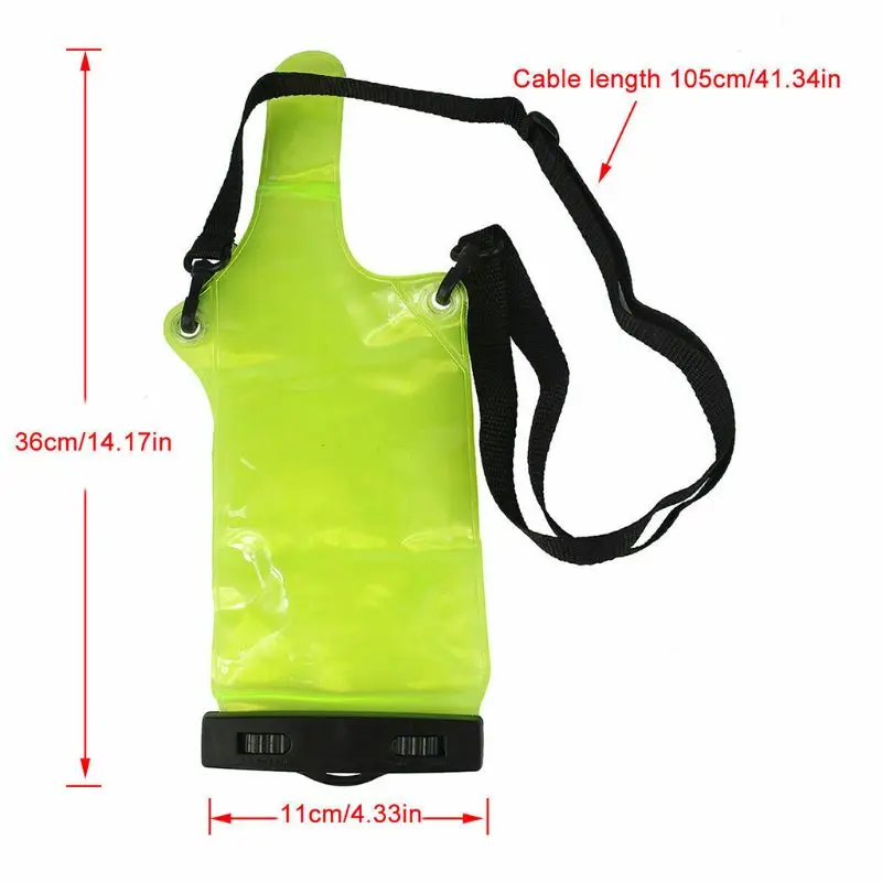 

Green Waterproof Transparent Radio Bag Set Case Cover Protector for Walkie 63HD