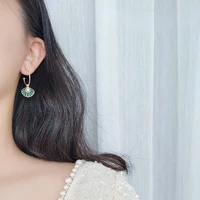 holiday cute green color star shell shape pendant earrings for women girls metallic hollow c shape earrings causal accessories