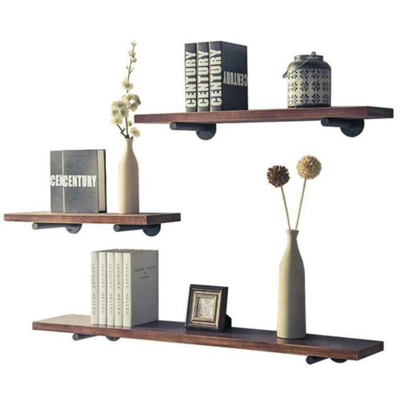 

Shelving Holder Bracket Hanger Pipe Home Decorative Storage Bookshelf Wall Mount