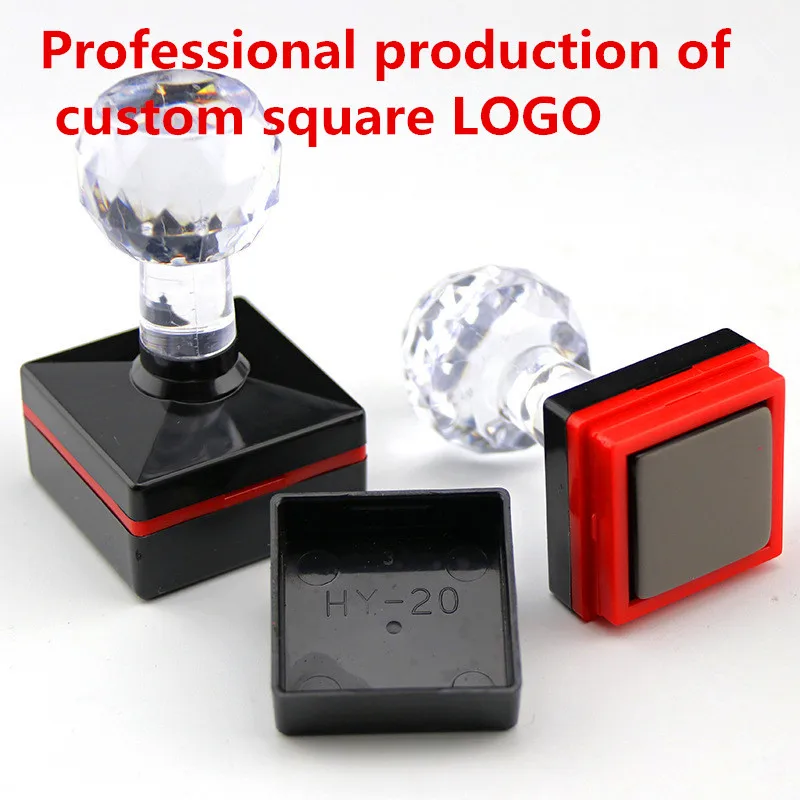 

DIY personalized custom oval photosensitive seal crystal handle square to make a variety of patterns LOGO back magic stamps