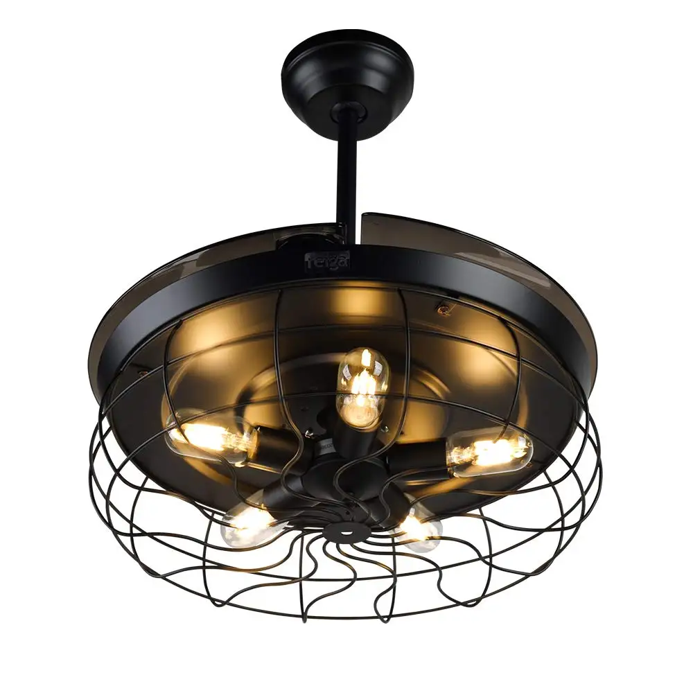 Черный потолочный вентилятор в винтажном стиле клетку американском выдвижное