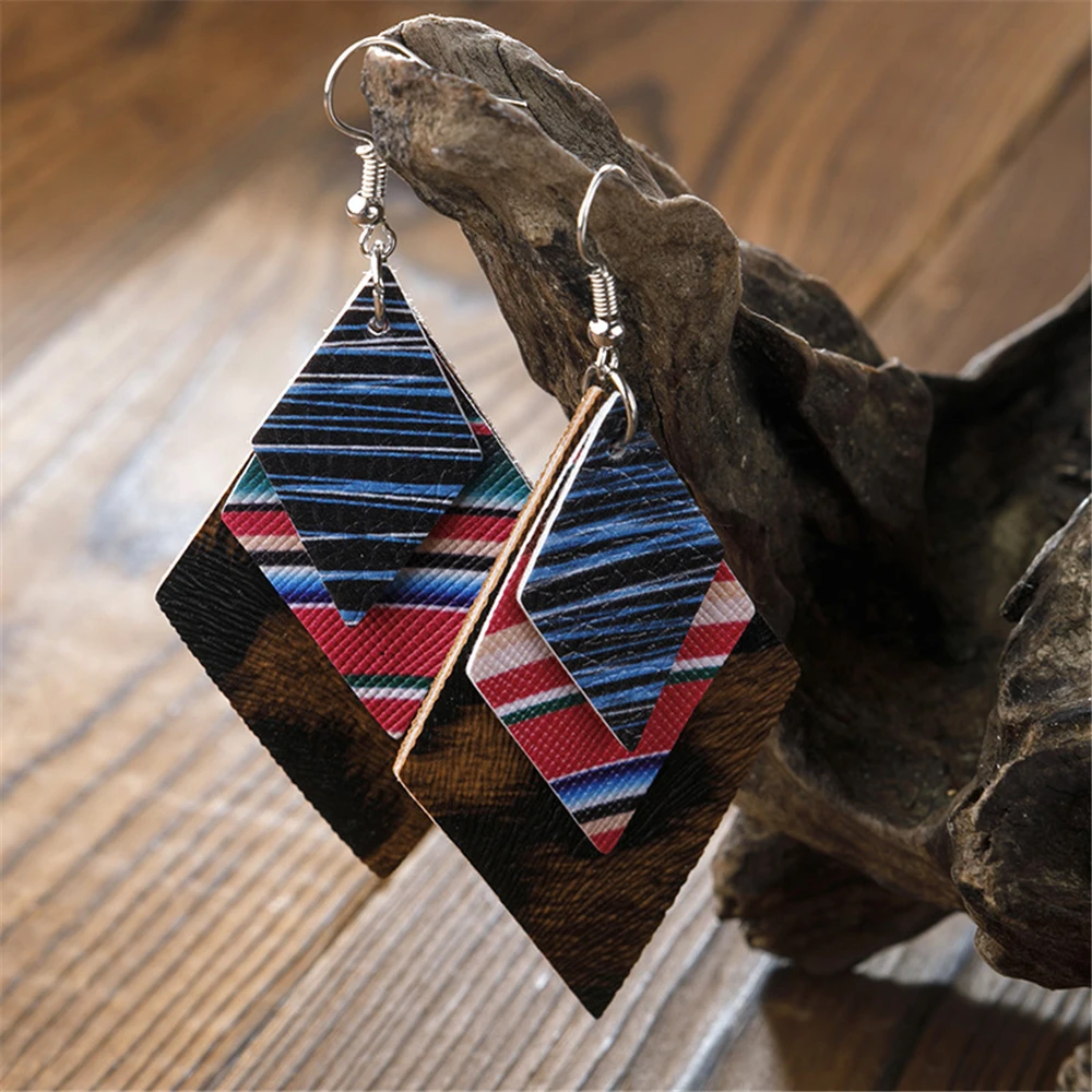 

Loredana Fashionable Charming Leather Leopard Print Sexy Colorful Earrings For The Woman.The Girl Looks Her Best.