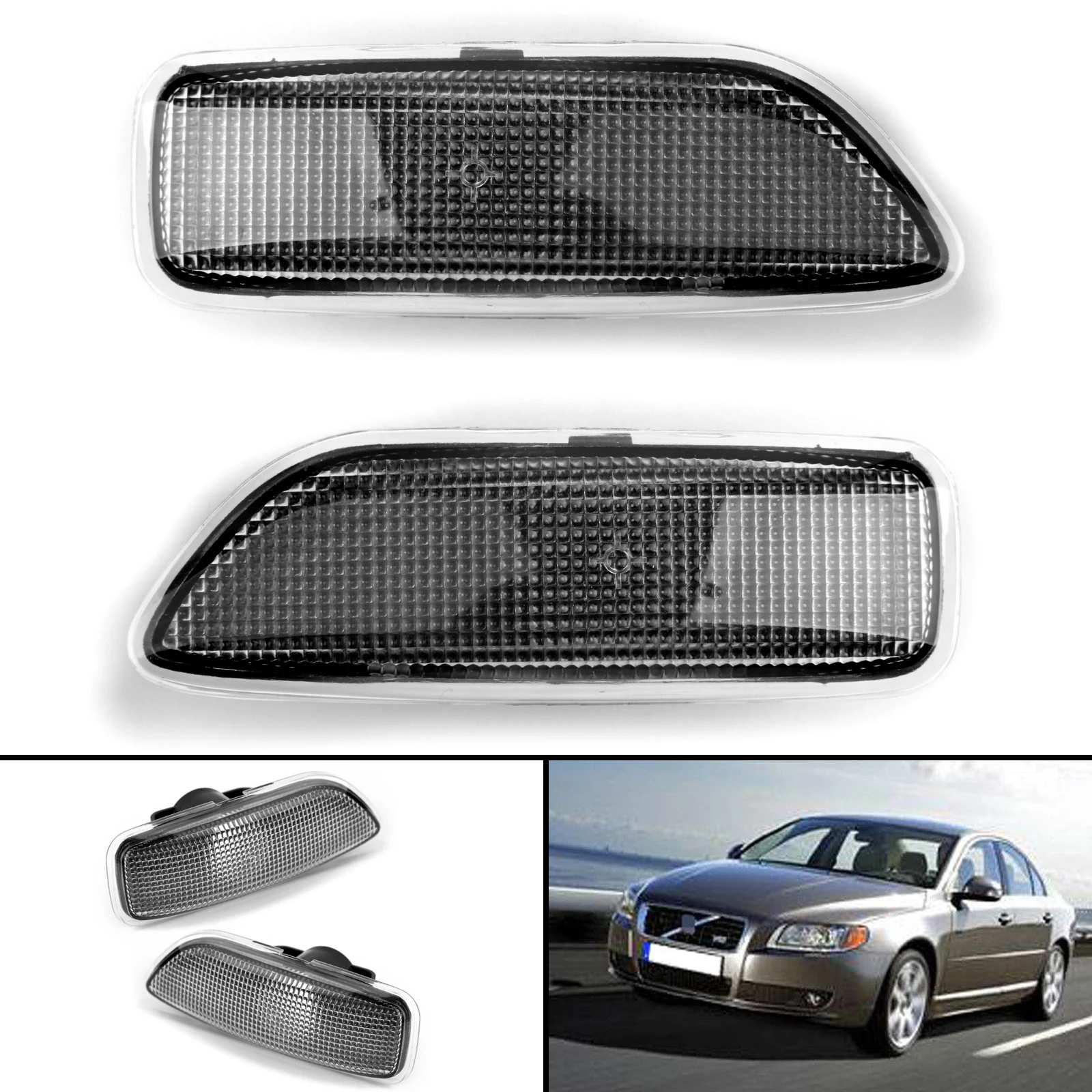 

Artudatech левый и правый боковой габаритный фонарь указатель поворота без лампы для VOLVO S60 V70 1999-2006 30722641 30722642 автозапчасти