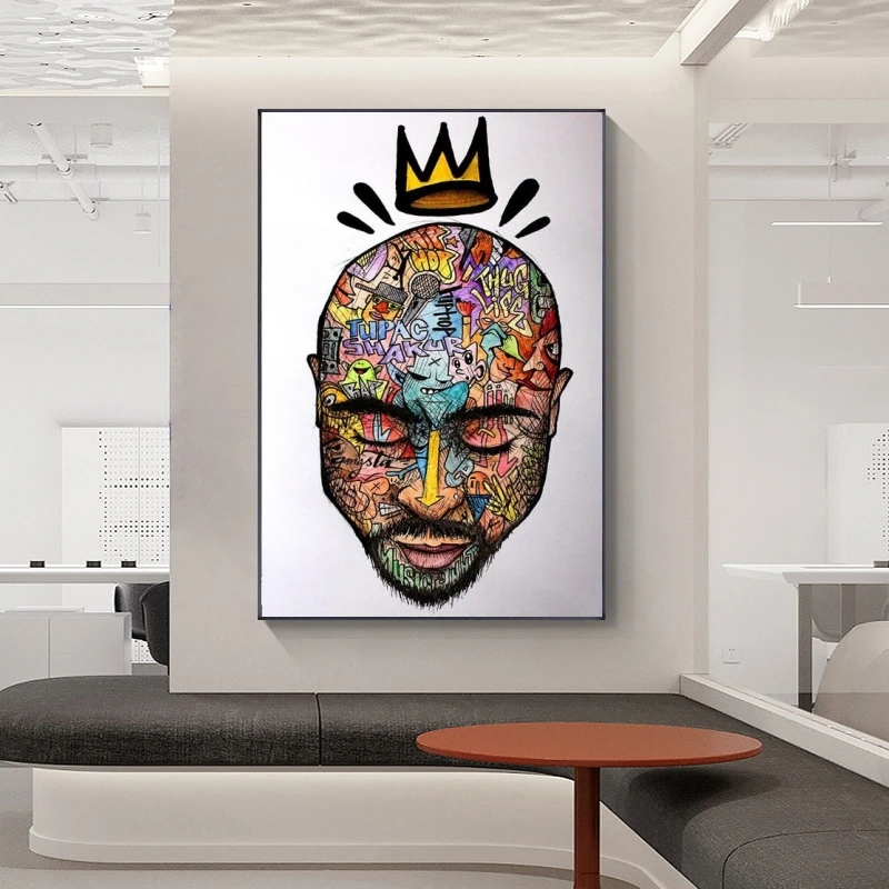 Настенные картины Tupac Rapper 2PAC современные настенные плакаты и принты абстрактные