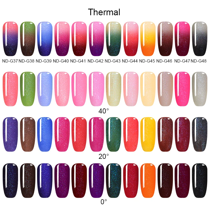 NICOLE DIARY Хамелеон термальный гель меняющий цвет Лак для ногтей Блеск температура