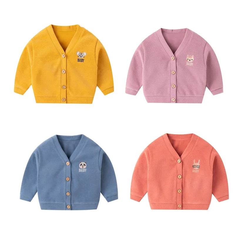 Осенний вязаный кардиган для маленьких девочек и мальчиков свитера детская