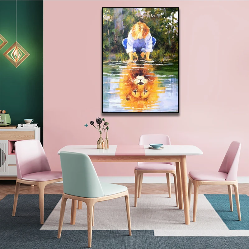 

Prints Painting Modular Shadows In The Water Boy View Cool Pictures Canvas Wall Art Home Decor Modern Bedside Background Poster