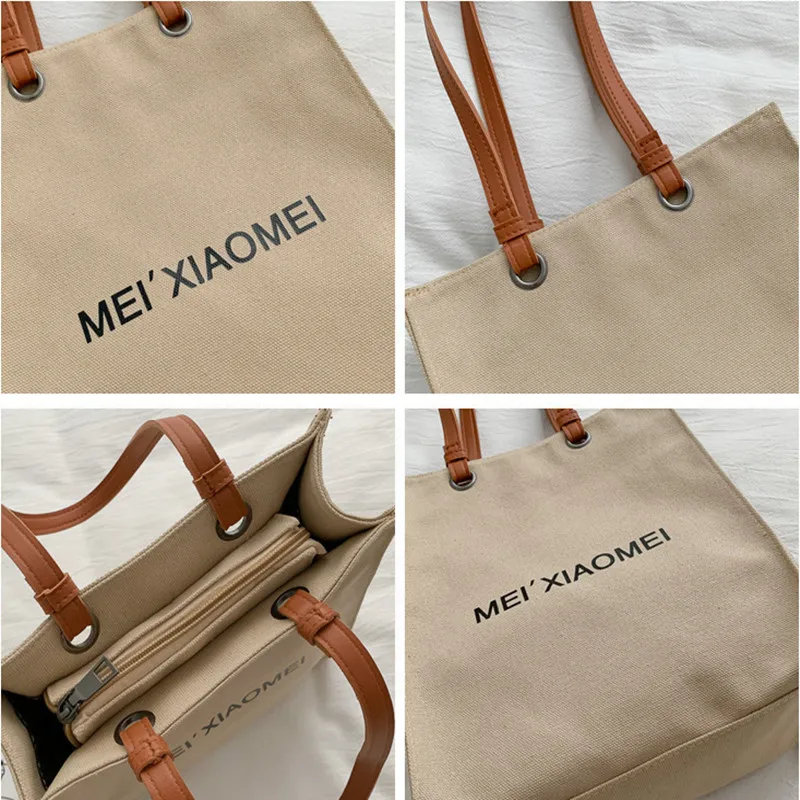 

Brand Simple Women Hand Bag Canvas Diagonal Tote Handbags Women Shoulder Bags Female Top-handle Bags Fashion Letter Handbags