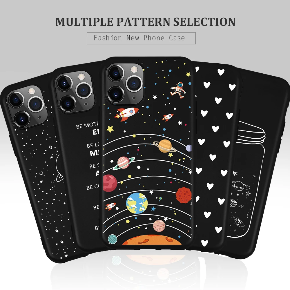Soft TPU Silicone Phone Case For iPhone 11 Pro Max 2019 Xs Xr X 6 6S Plus Space Pattern |
