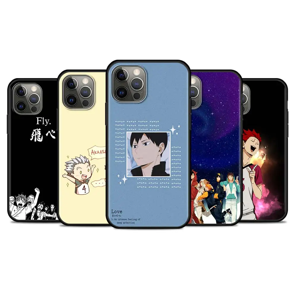 

Haikyuu Hinata Attacks Anime Soft Phone Case for iPhone 13 12 Mini 11 Pro XR X XS Max 8 7 6 6S Plus 5 5S SE Black Cover Shell