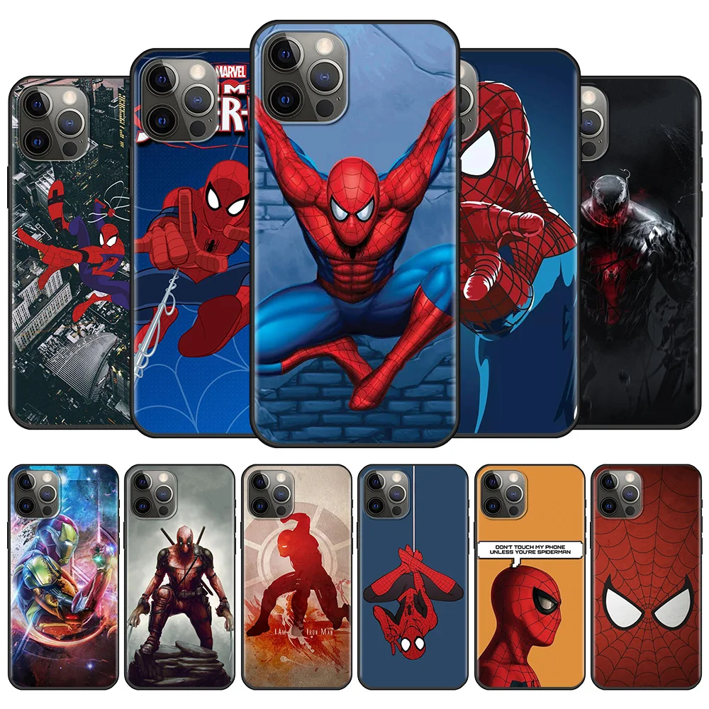 

Case For iPhone 11 13 12 Pro Max 12 13 Mini for IPHONE X XS XR 8 7 6 6S Plus 5 5S SE Silicone Fundas Spider Man Marvel Comics