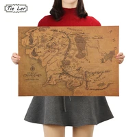 tie ler vintage middle earth map on poster home decor wall sticker 51x35 5cm retro kraft paper