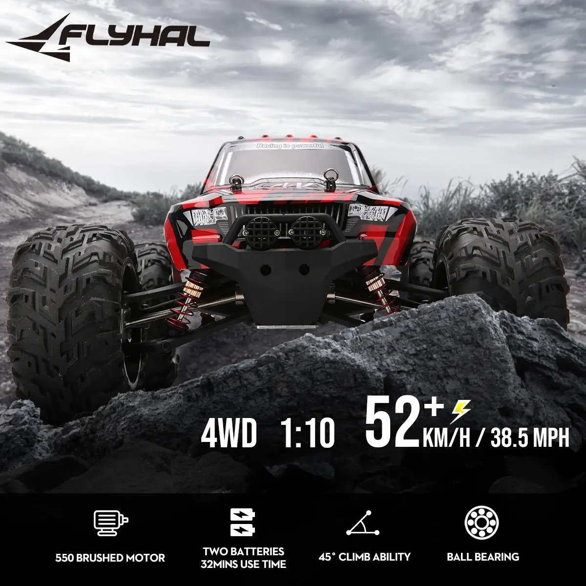 Eachine & FLYHAL X04 автомобиль PRO RC 1/10 52 км/ч скоростной дрейф масштаб автомобиля 4WD