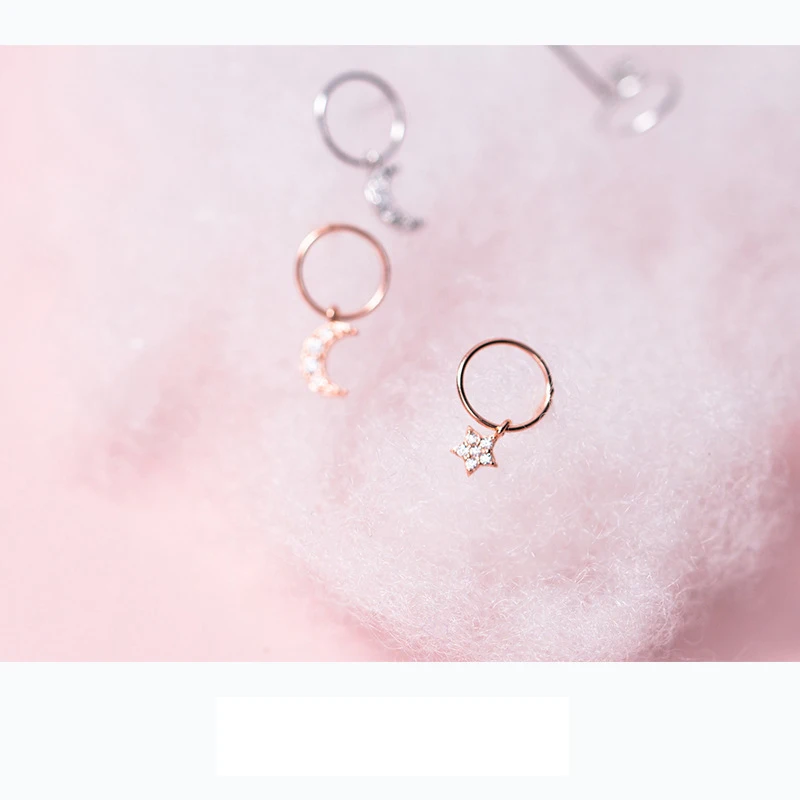 Женские сережки гвоздики Trusta 100% Серебро 925 пробы асимметричный полый Круглый