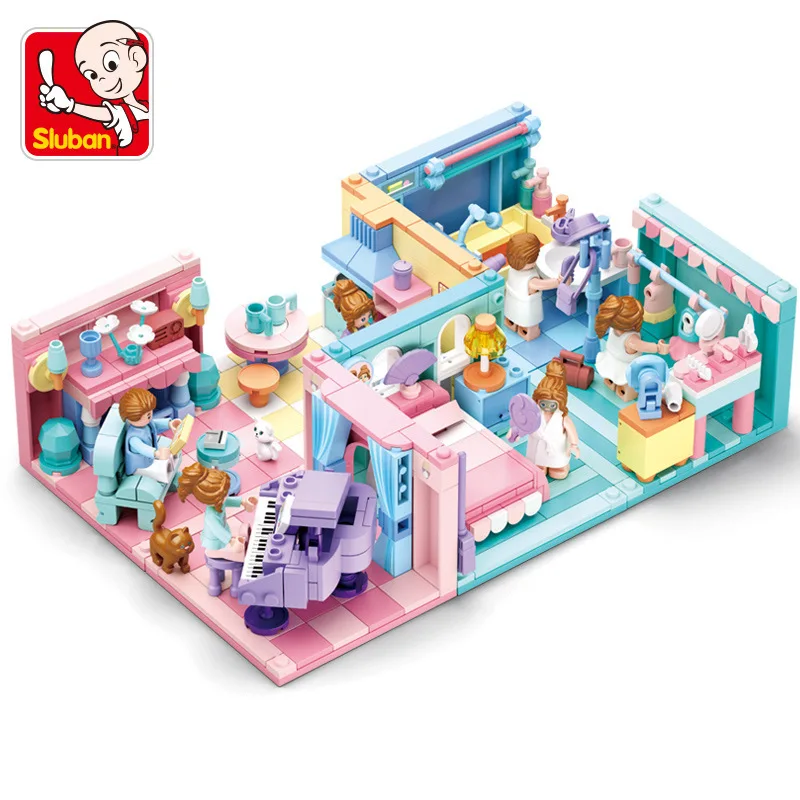 City Girl Bathroom Living Room Piano Building Blocks Bricks Romantic Kit DIY Assembly Toys For Girls | Игрушки и хобби