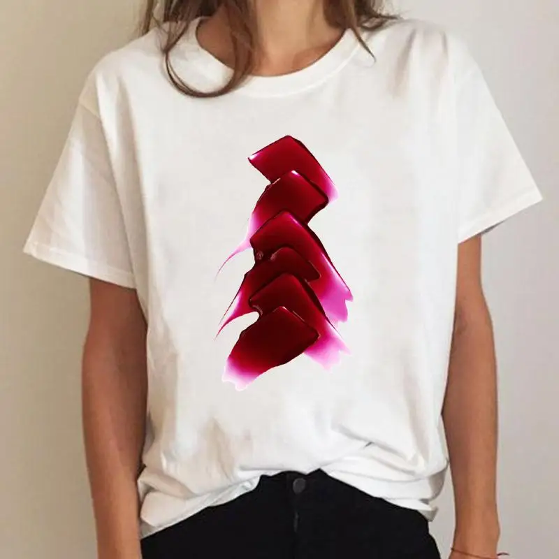 

Make Up 90s Lovely Style Clothes Ladies Clothing T-shirt Summer Print Tee Women Graphic T Shirt Short Sleeve Cartoon Female Top