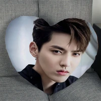hot sale custom actor singer kris heart shape pillow covers bedding comfortable cushionhigh quality pillow cases
