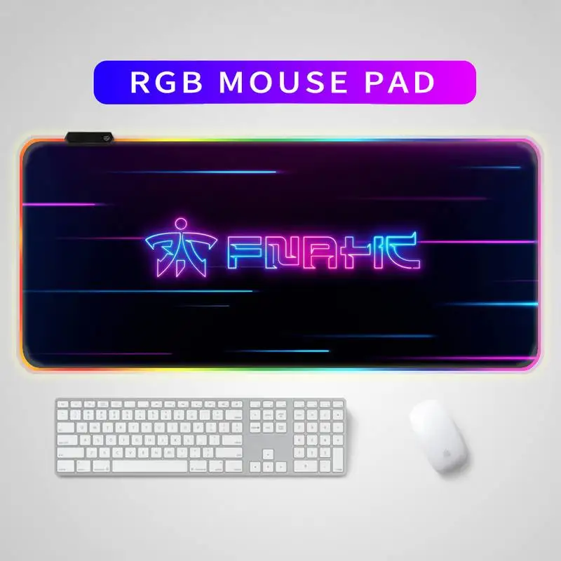 

Fnatic Team Mousepad RGB Pc Gaming Mouse Pad League of Legends Gamer Keyboard Desk Mat Mausepad Valorant Varmilo Mice Computer