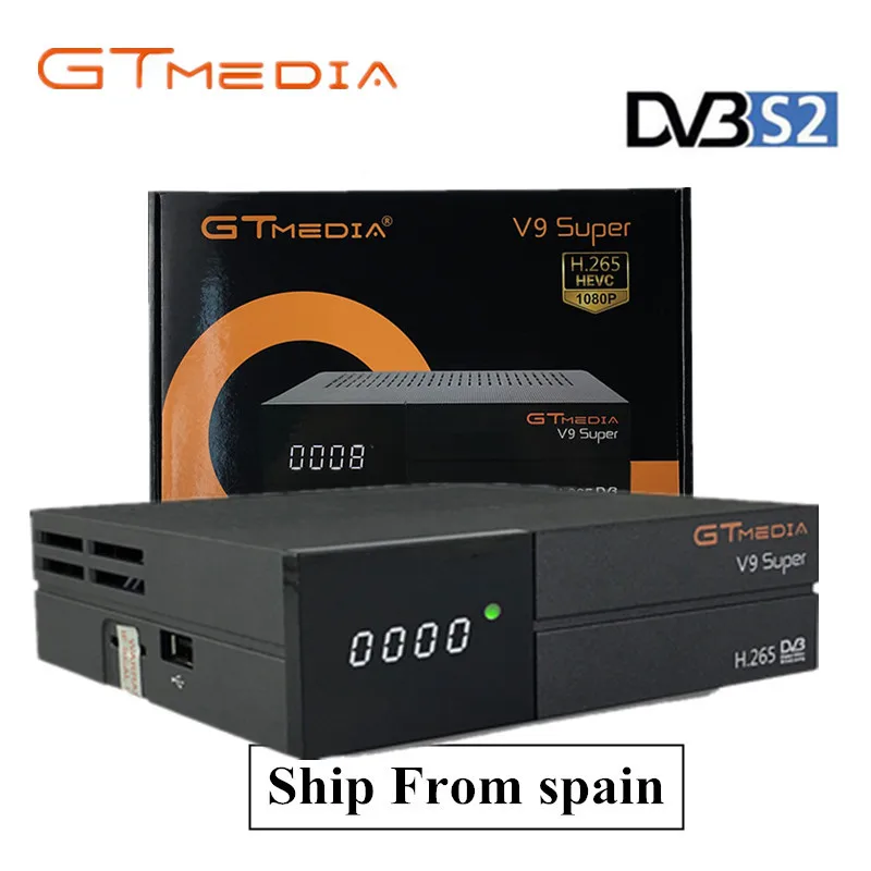 Бесплатный спутниковый ресивер Gtmedia V9 Super HD 1080P для Испании встроенный Wifi DVB S2 ТВ V8