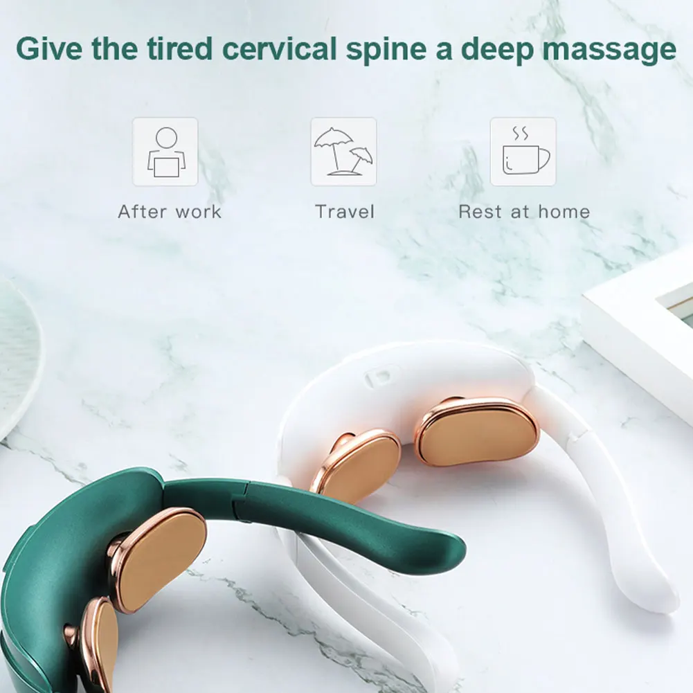 

Mini-Foldable Neck Massager Heating Vibration Pain Relief USB Rechargeable Cervical Vertebra Physiotherapy Relieve Cervical Pain