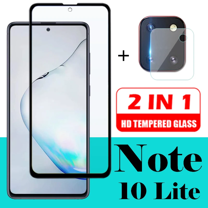 Чехол для samsung galaxy note 10 lite чехол без light note10lite bumer телефона камера с объективом 9H 2in1