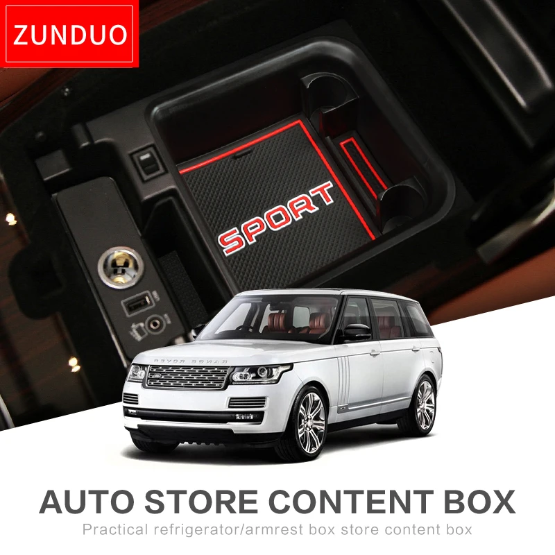 

ZUNDUO ящик для хранения в подлокотнике автомобиля для Range rover sport 2014 - 2017 коробка для хранения и поддержания порядка ABS + контейнер центральной к...