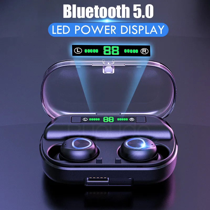 Беспроводные Bluetooth 5,0 наушники 8D стерео мини беспроводные наушники водонепроницаемые спортивные наушники гарнитура наушники микрофон+ чехол для зарядки