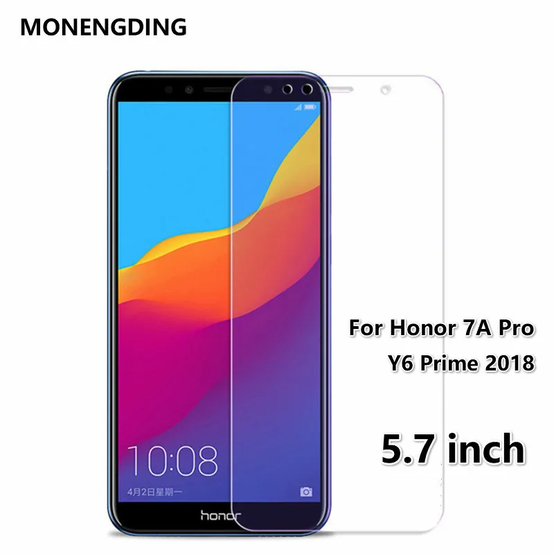 Закаленное стекло 9H для Huawei Honor 7A Pro защитная пленка экрана Y6 Prime 2018 стеклянная