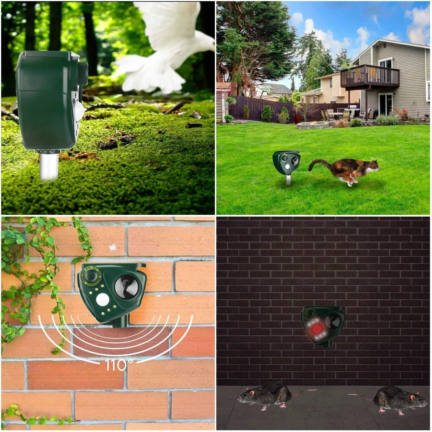 

Solar Powered Ultrasonic Animal and Pests Repeller,Outdoor Weatherproof Repeller,Motion Activated to Repel Animal Away