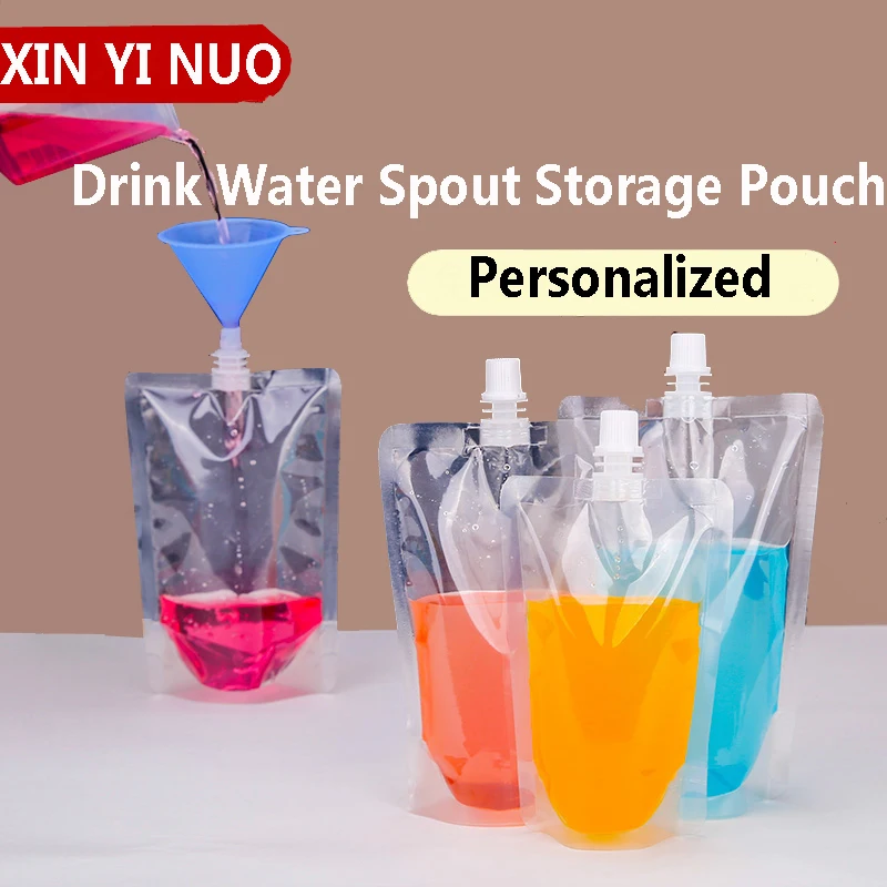 

10pcs/lot 600ml-6L Stand up Packaging Drink Water Spout Storage Pouch for Outdoor Travel Liquid Food Packaging Bags With Mouch