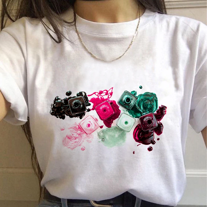 

Women's T-shirt 90s Ulzzang Harajuku Graphic Funny Color Dye Print Tees O Neck Casual Women's Top Clothings