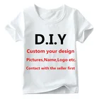 Детская футболка с индивидуальным принтом, Детская футболка с вашим собственным дизайном, одежда для мальчиков и девочек сделай сам, сначала свяжитесь с продавцом