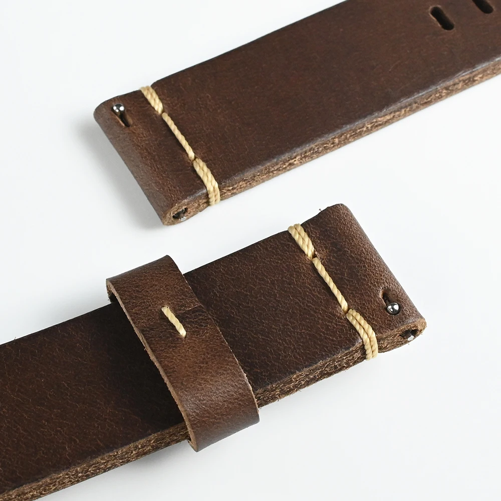 San Martin Quick Release Leather Watch Bands Premium Horween Cowhide Strap 20mm Flexible Replacement Watchbands Pin Buckle