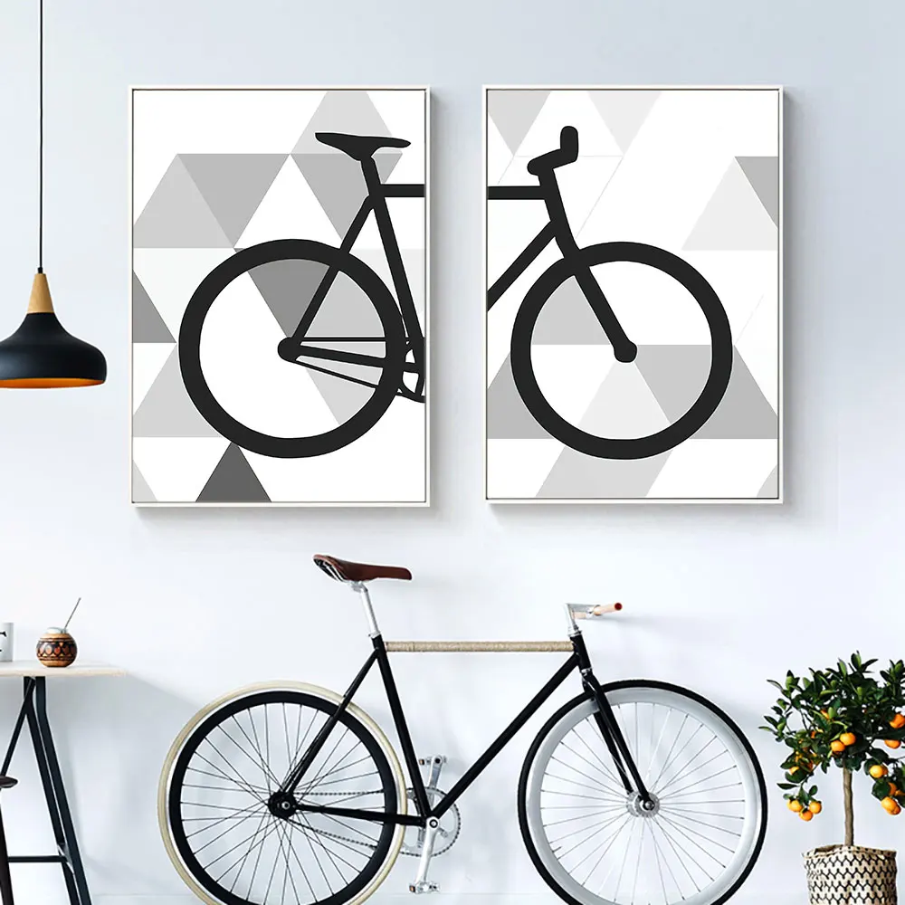 

Black Bike Poster Nordic Art Print Scandinavian Canvas Painting Simplicity Wall Picture for Living Room Decor Unframe