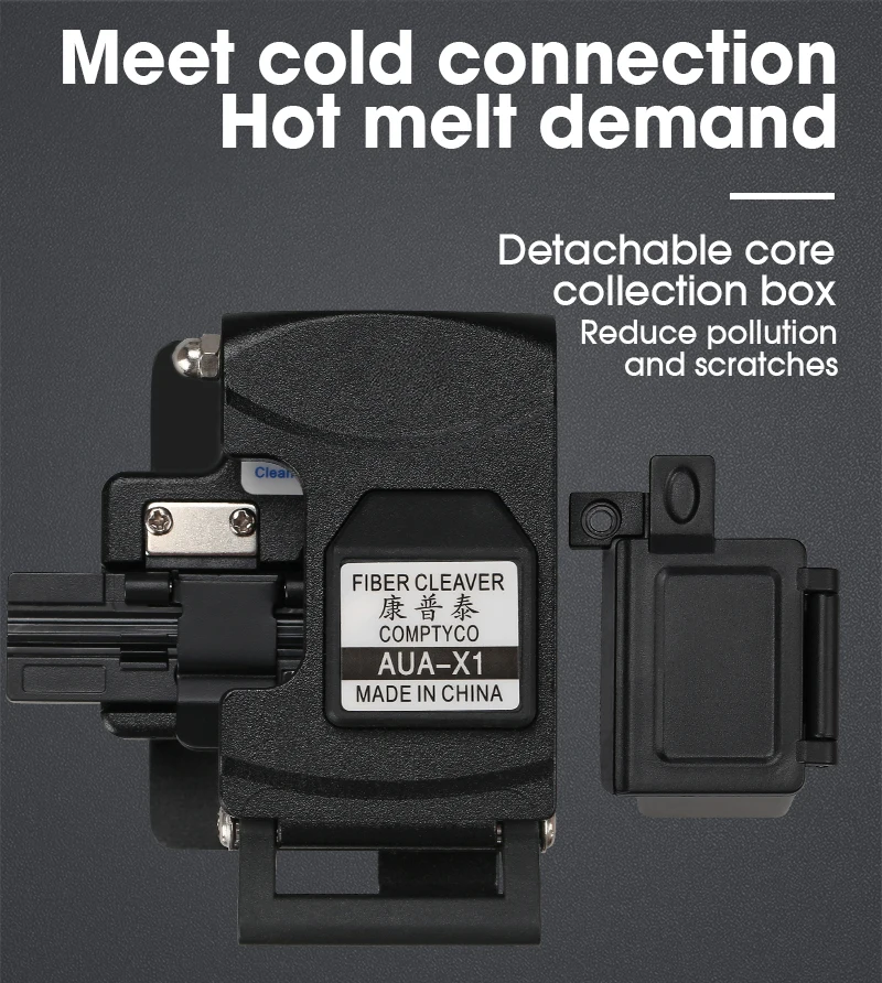 High Precision AUA-X1 Fiber Cleaver FTTH Cable Fiber Optic Cutting Knife Tools Cutter Three-in-one Clamp Slot 24 Surface Blade