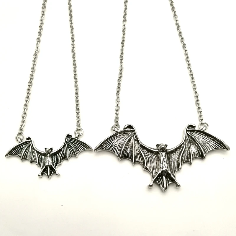 Ожерелье с подвеской летучая мышь из нержавеющей стали черной эмалью для мужчин