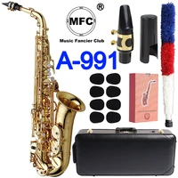 brand new professional elegant sound alto saxophone a 991 a wo10 gold lacquer sax alto mouthpiece reeds neck musical instrument