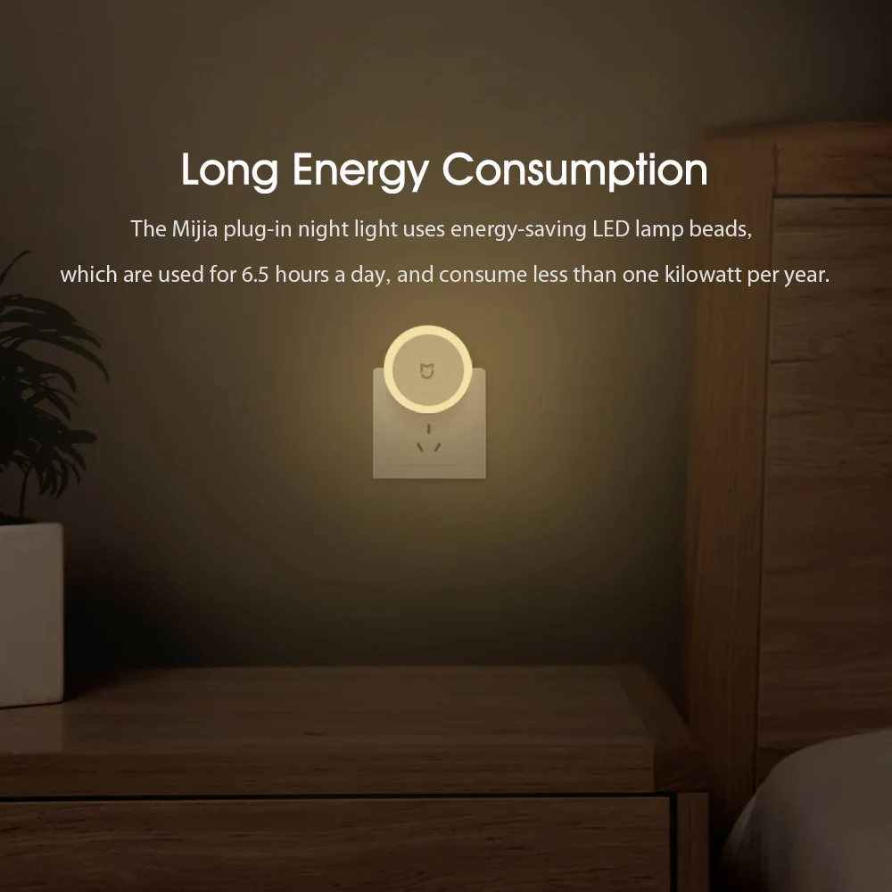 Original Xiaomi Mijia LED Sleep Night Light Plugin Sense Induction Soft Plug Sensor For Bedroom Corridor | Электроника