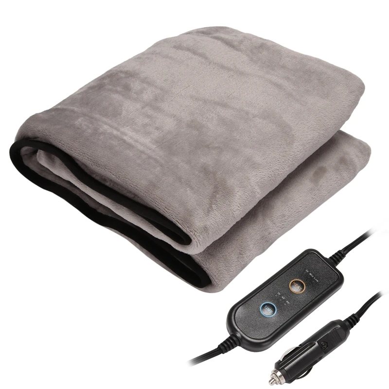 

RV Travel Heated Blanket, 12V Electric Travel Blanket Flannel Heating Throw with 3 Heating Level & 3 Gears Timer for Car